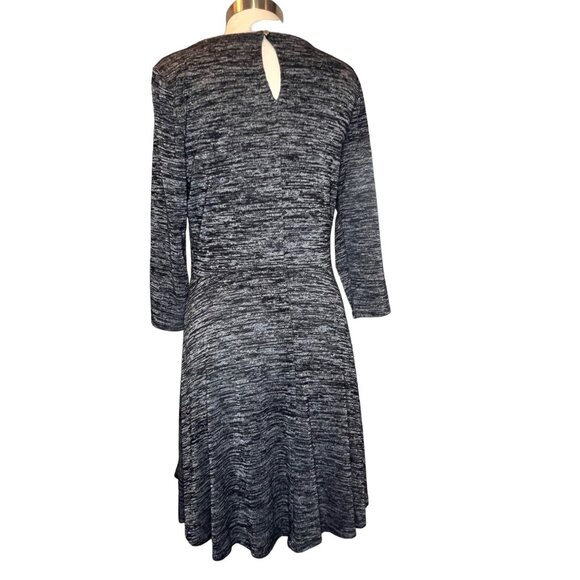 APT. 9 Women's Empire Dress Large Black/Grey Marble Midi Office Cozy Comfort - Picture 5 of 11